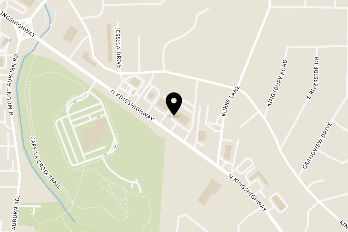Map showing the location of Bistro Saffron on 1610 N Kingshighway St #101 in Cape Girardeau
